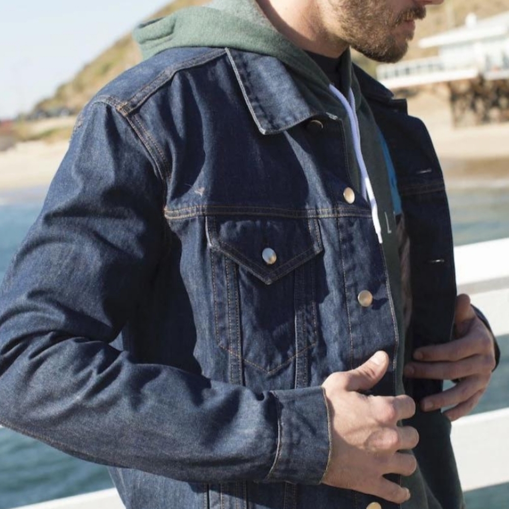 Vintage Haleman The Silver Lining Aspen Embroidered Denim Trucker Jacket